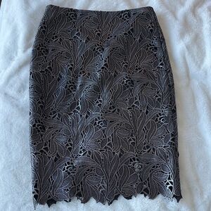 White House Black Market Black Lace Pencil Skirt